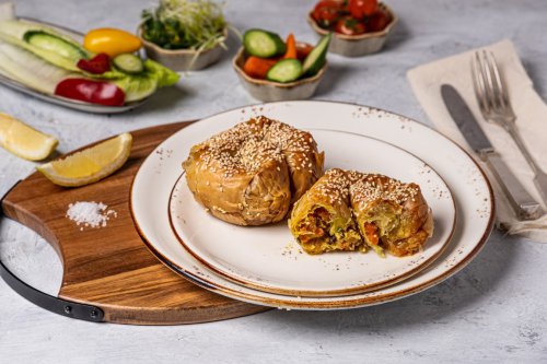 תרמיל פילו במילוי ירקות - המסעדה היהודית אוכל מוכן לשבת